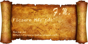 Ficzere Máté névjegykártya