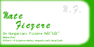 mate ficzere business card